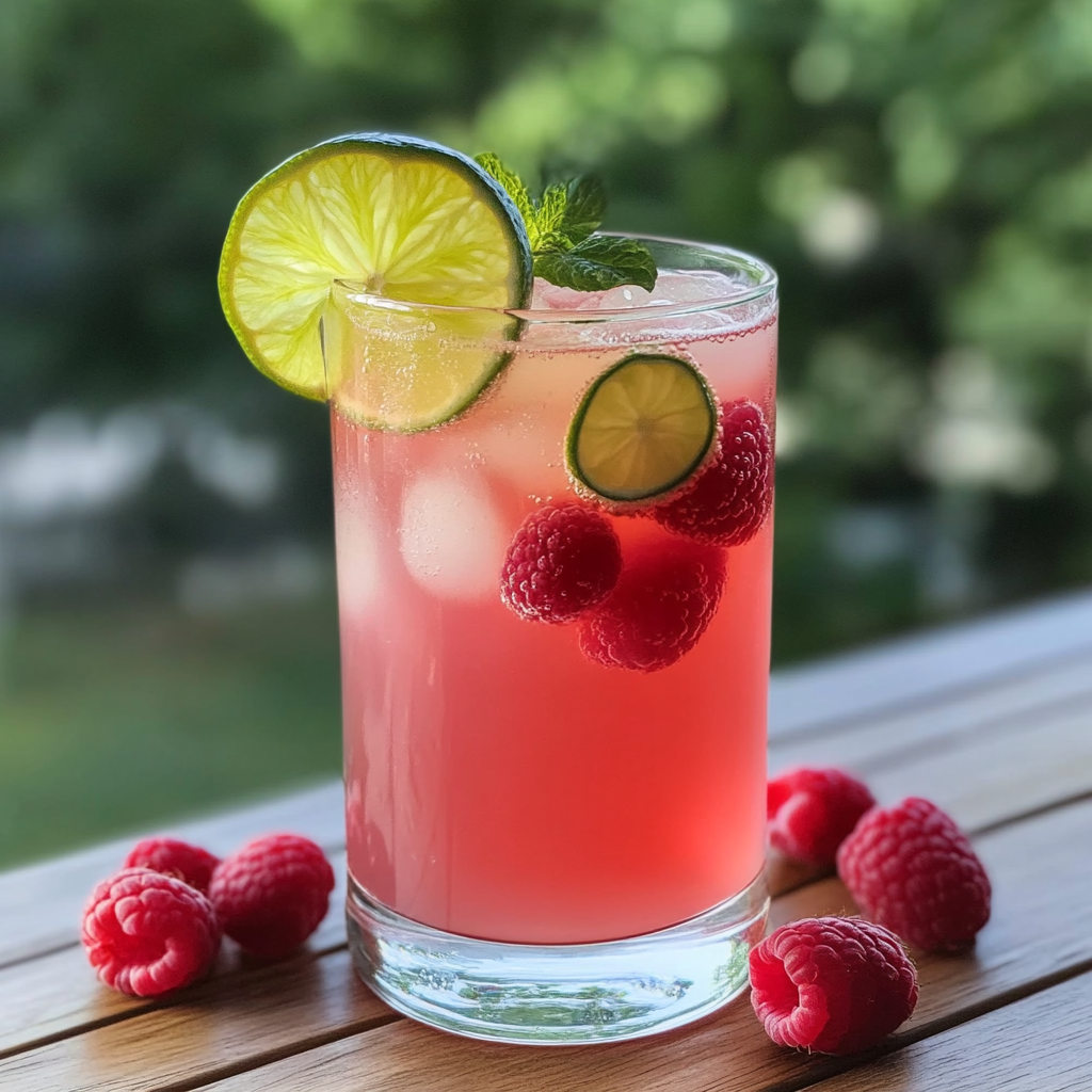 Refreshing Raspberry Lime Fizz Mocktail