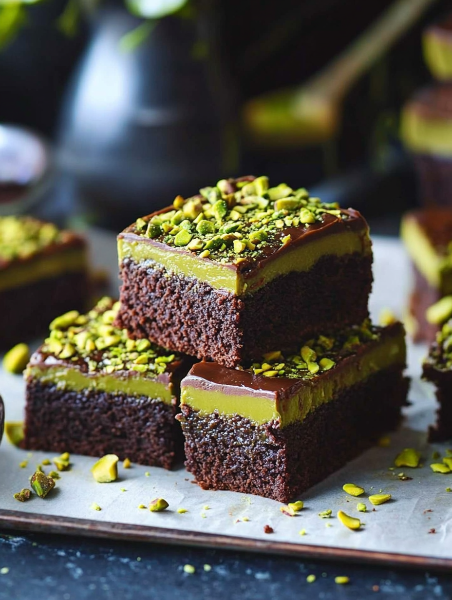 Dubai-Style Pistachio Kunafa Brownies – A Luxurious Dessert (2)