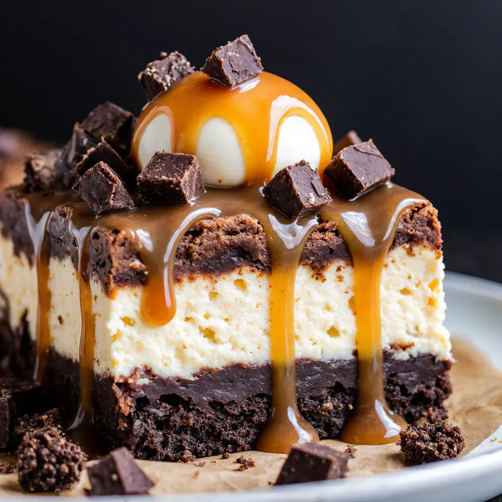 Milky Way Caramel Cheesecake Brownies