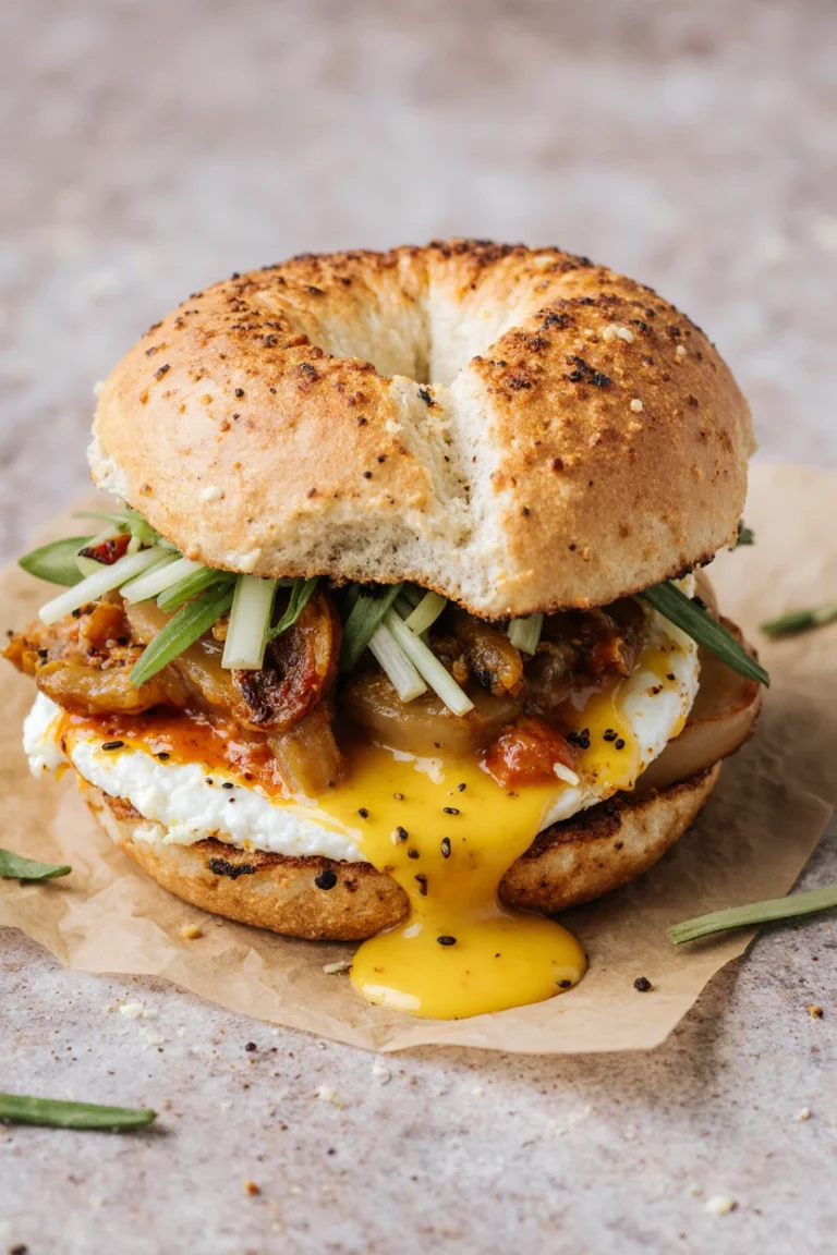 Spicy Harissa Egg Bagel Sandwich – Bold Breakfast Flavor