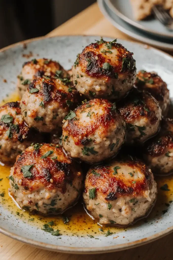 oven-baked turkey meatballs