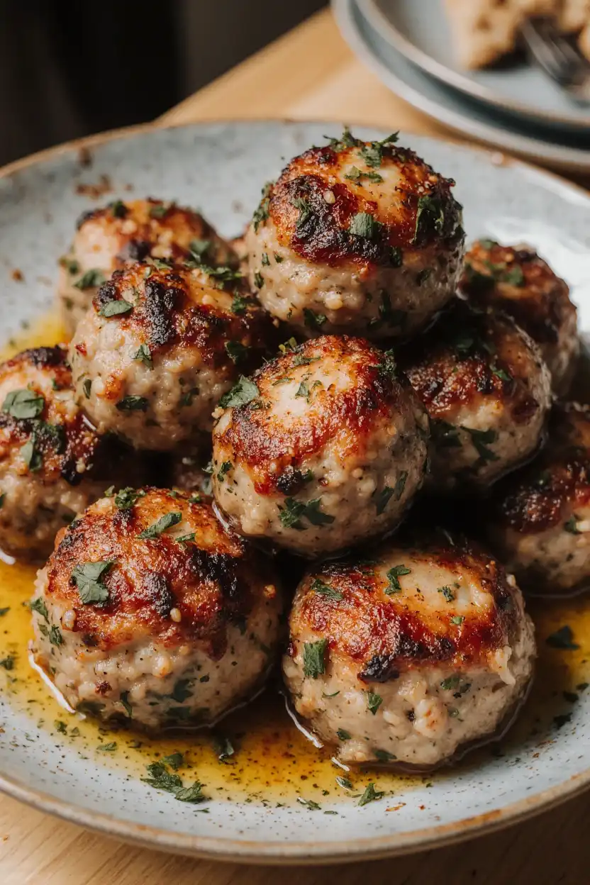 oven-baked turkey meatballs