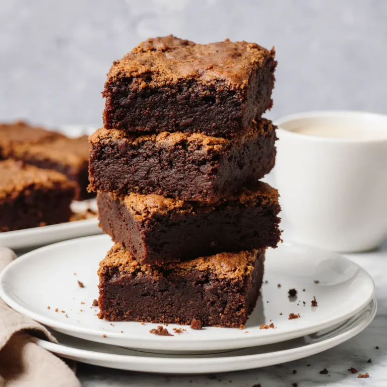 Fudgy pumpkin brownies cut into squares and served on a rustic plate with autumn decorations.