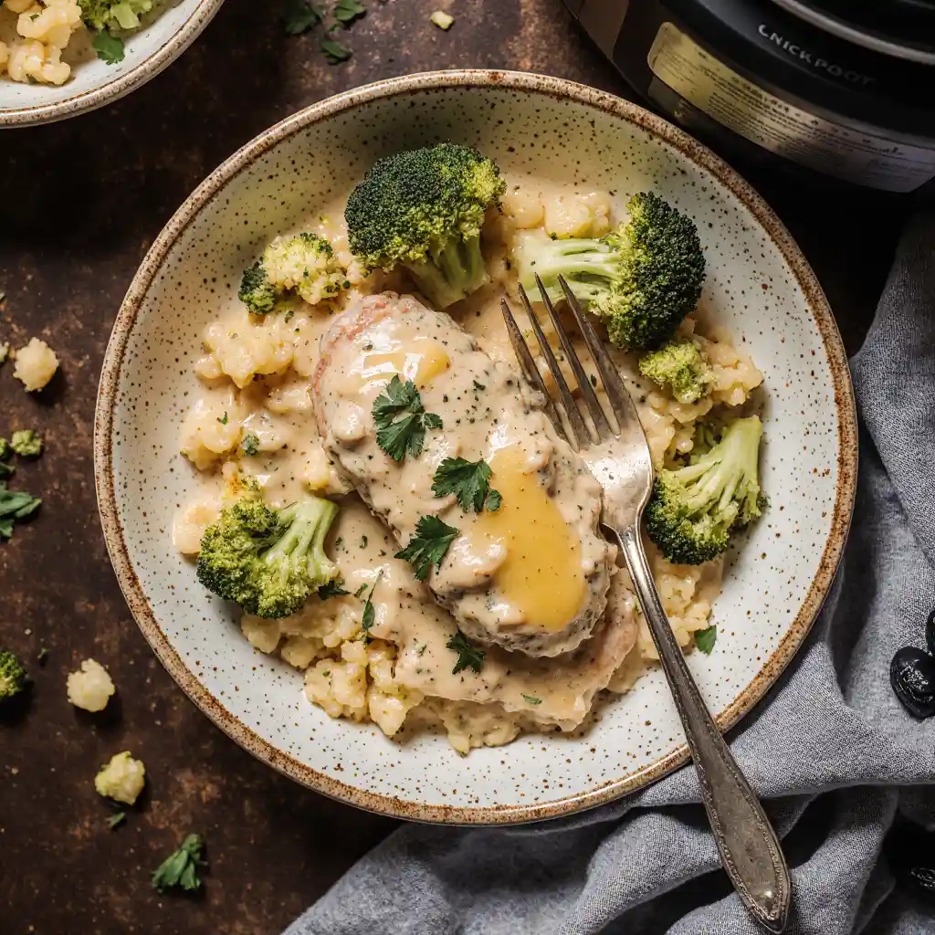 Irresistible Crockpot Creamy Broccoli Cheddar Chicken