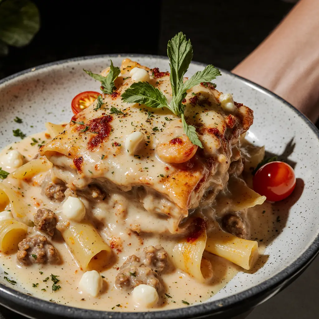 Sausage Alfredo Ravioli Lasagna
