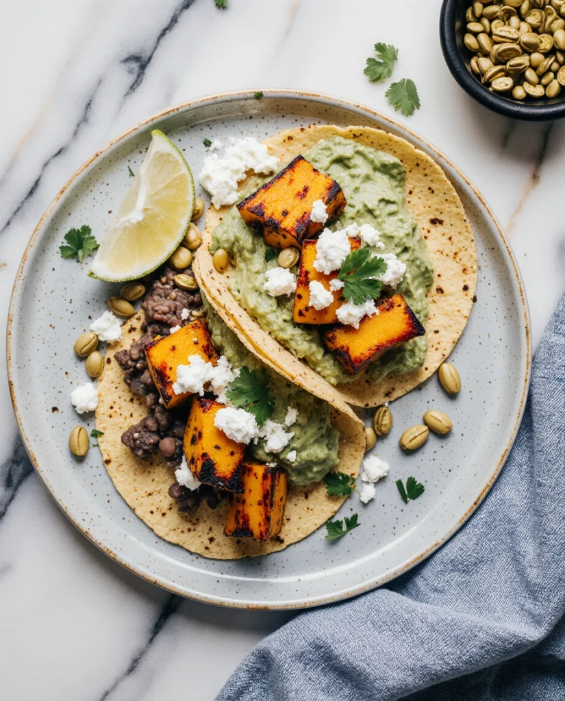 Delicious Black Bean & Sweet Potato Tacos with Avocado Salsa