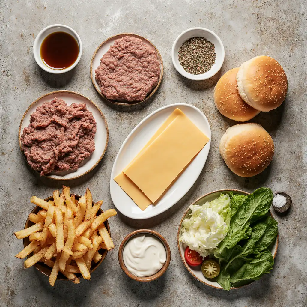 double cheese fry burger