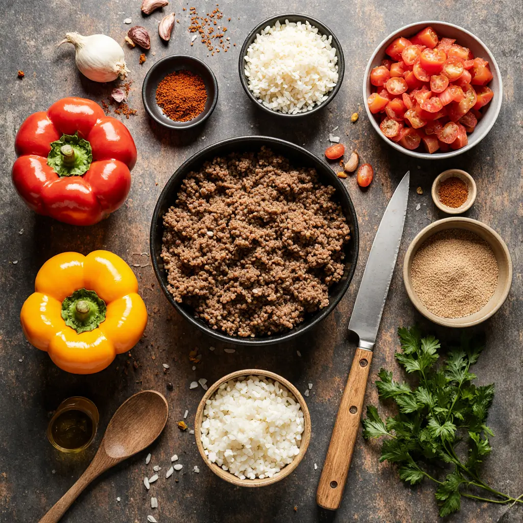 ground beef stuffed peppers