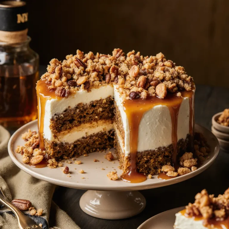 Banana Pecan Caramel Cake