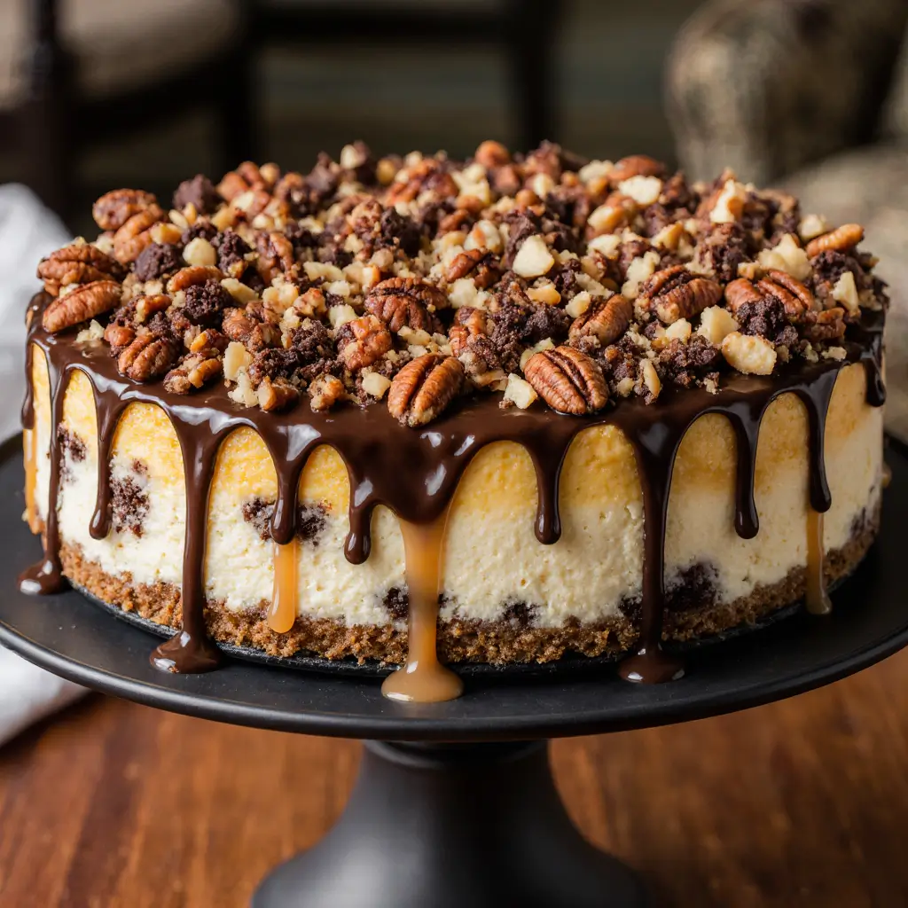 Decadent Turtle Fudge Cheesecake