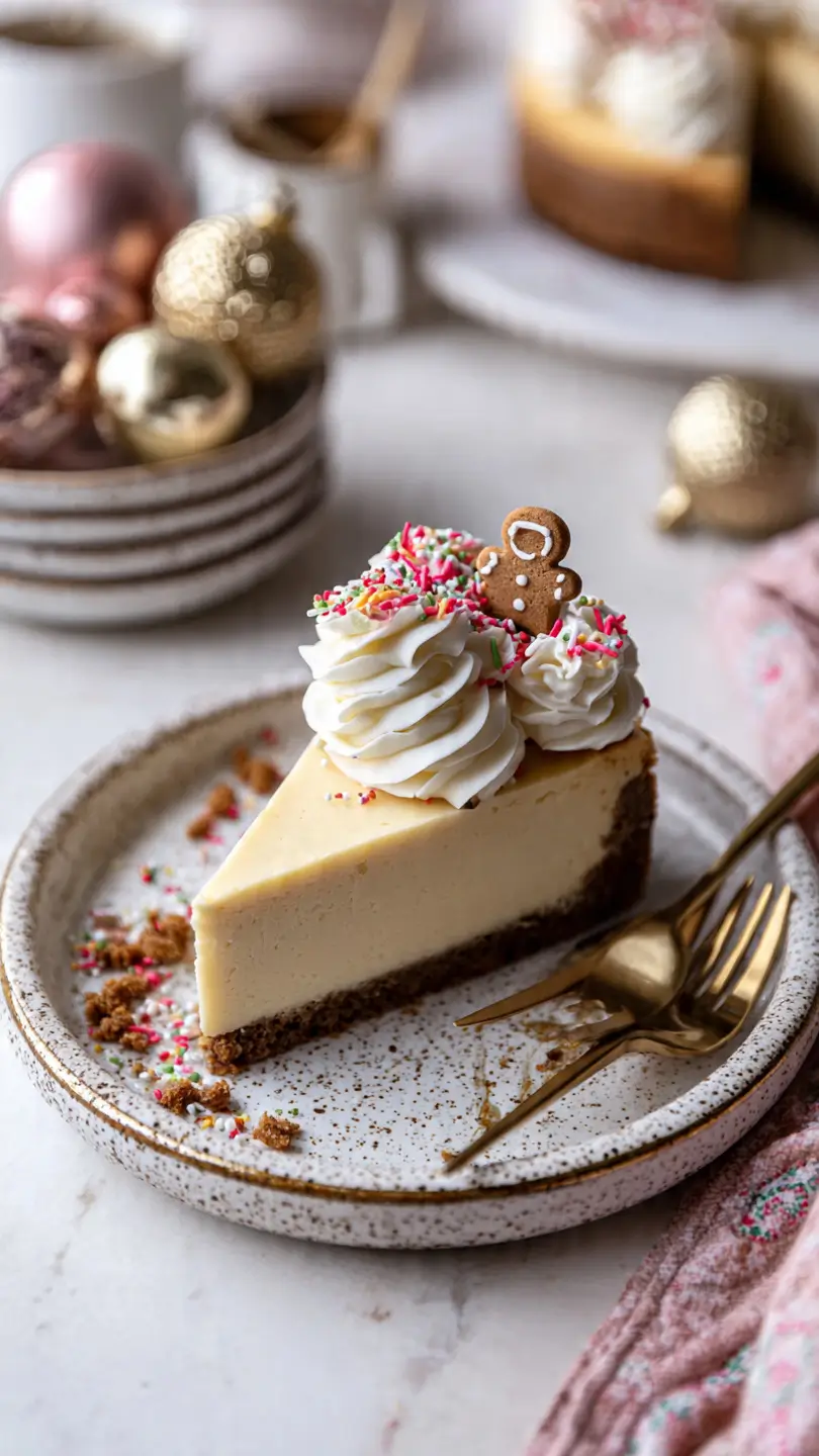 Festive cheesecake with Gingerbread Cheesecake decoration