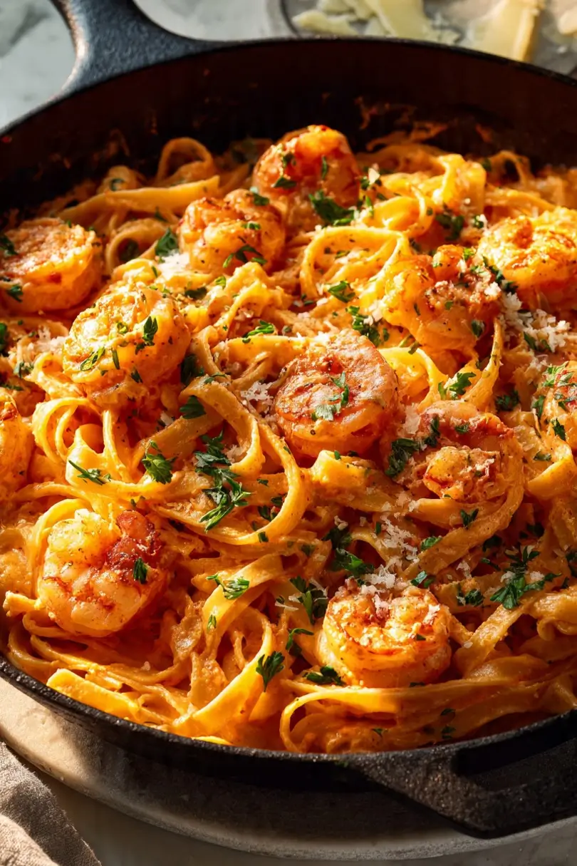 Jamaican shrimp pasta