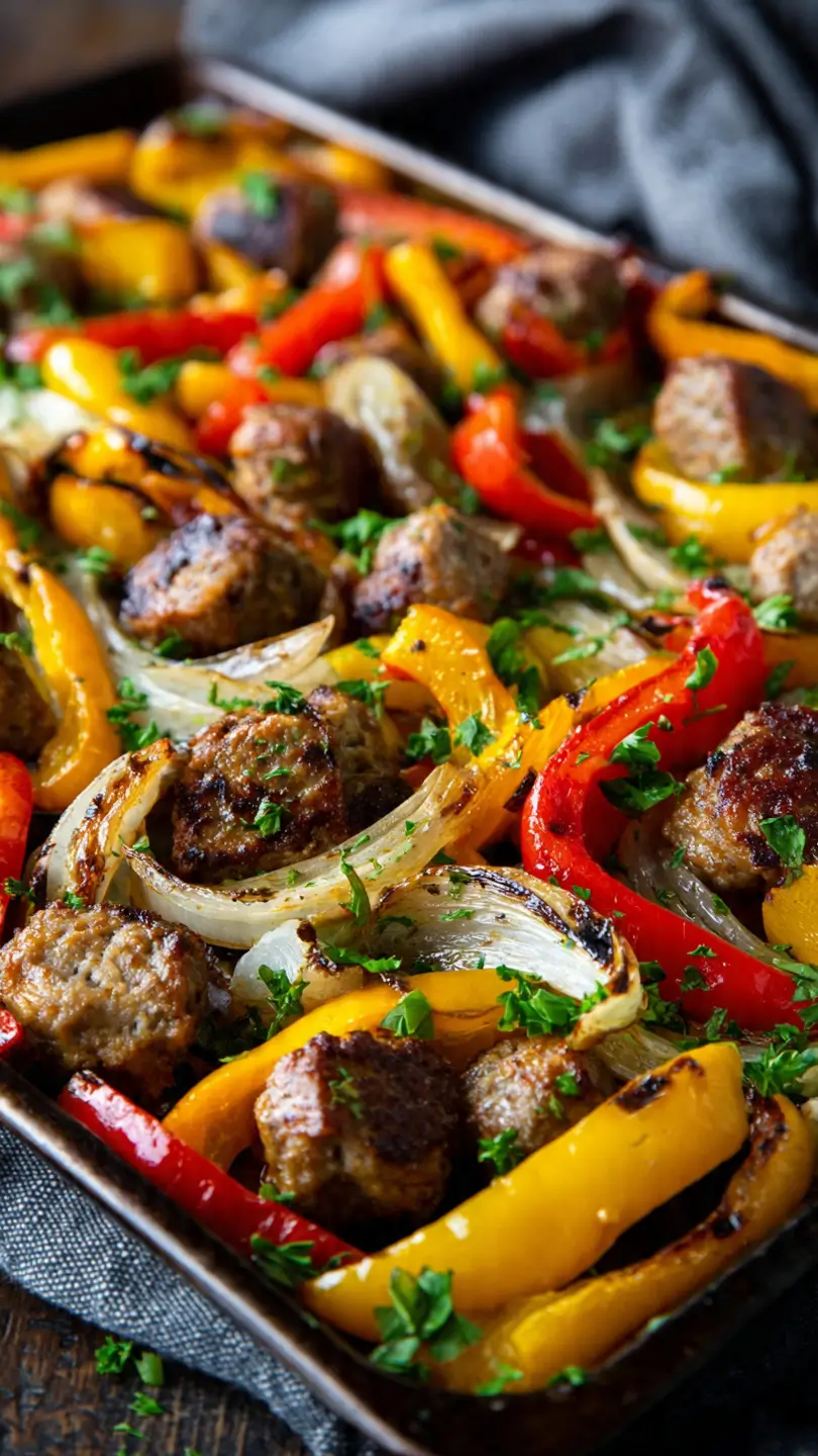 Sheet Pan Sausage and Peppers