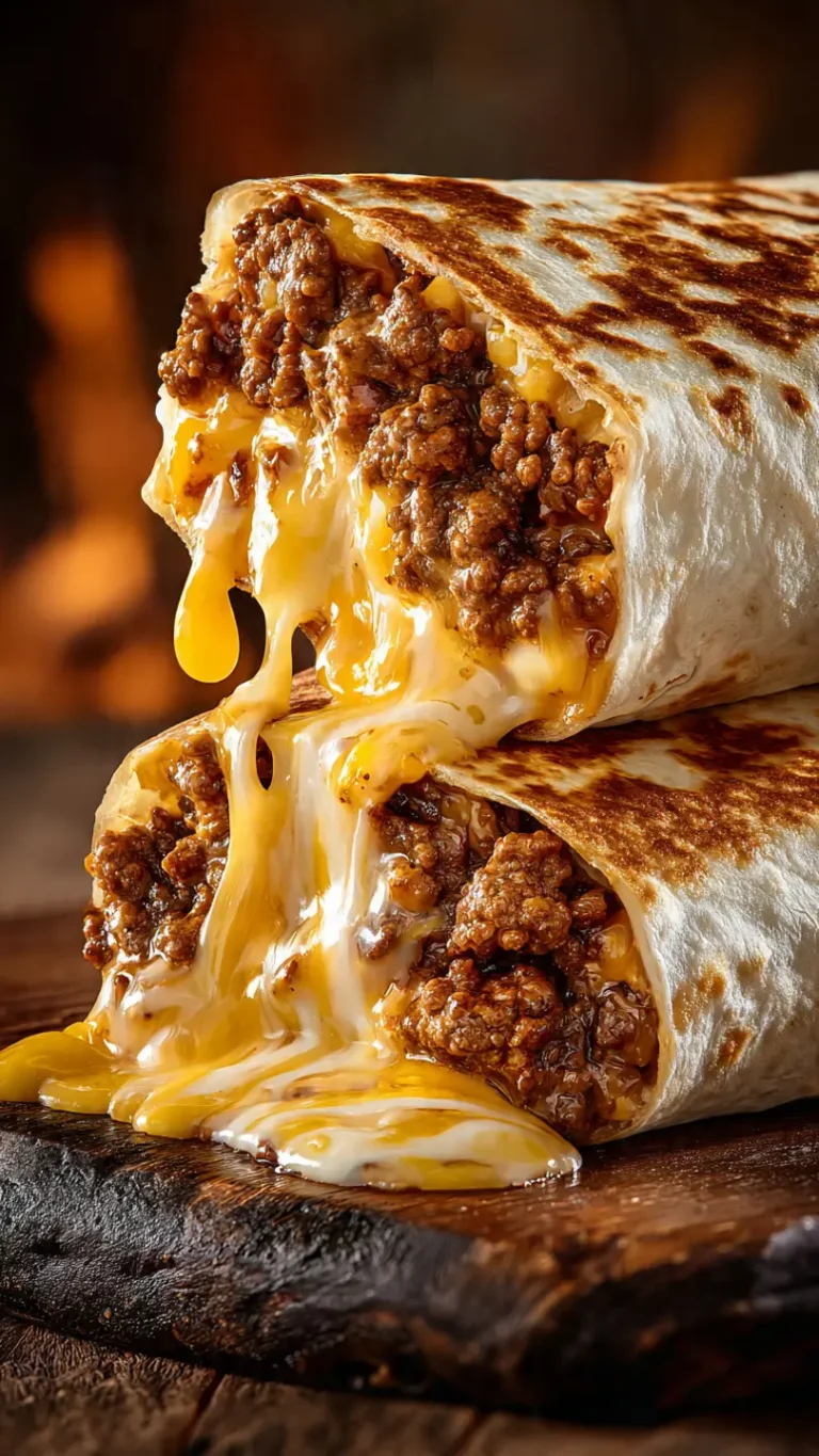 cheesy beef melt burritos