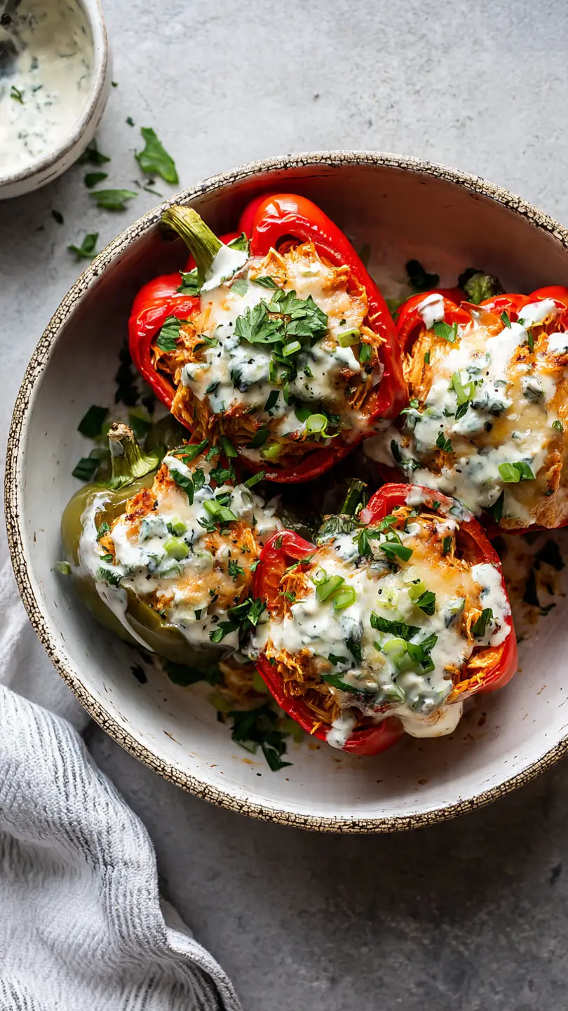 buffalo chicken stuffed peppers