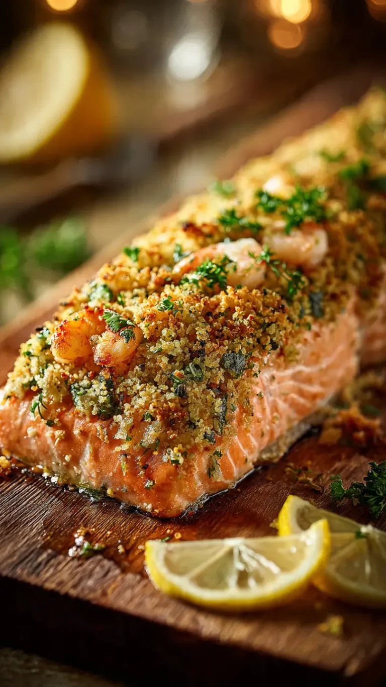 crab and shrimp stuffed salmon