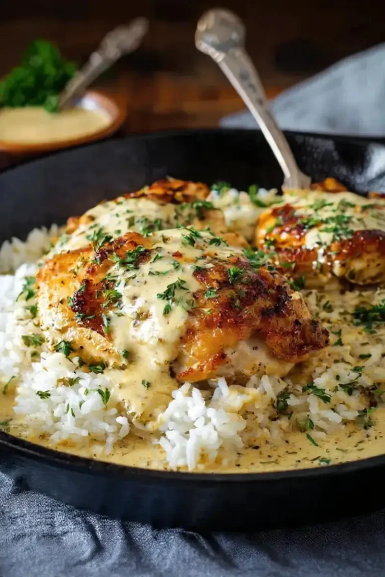 Easy Creamy Smothered Chicken and Rice Recipe