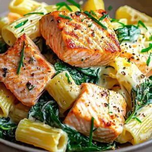 creamy salmon spinach pasta