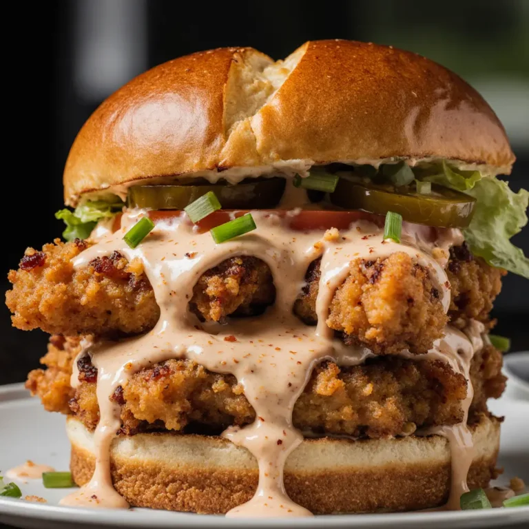 crispy fried chicken burger