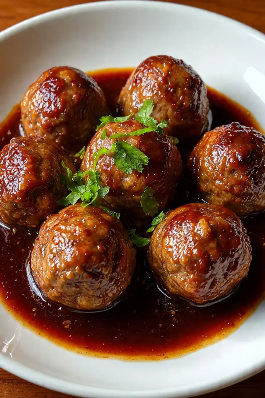 red wine braised meatballs
