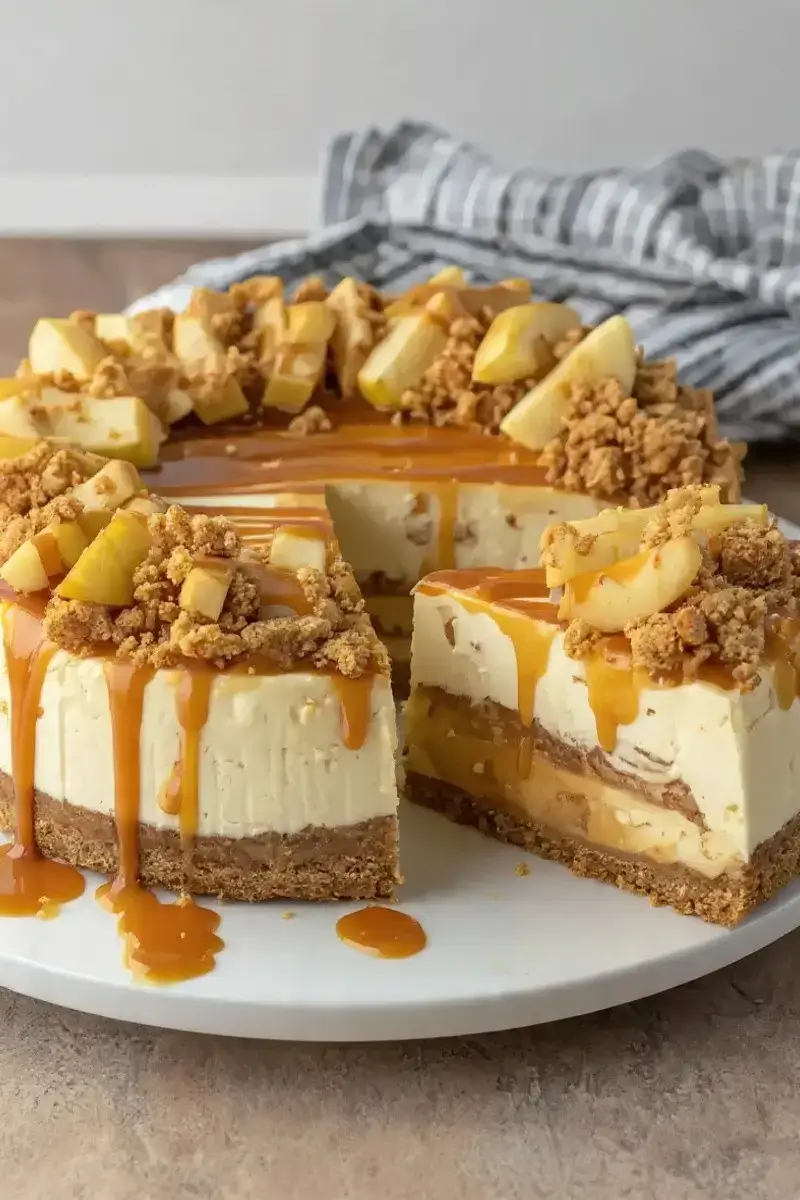 salted caramel apple pie cheesecake