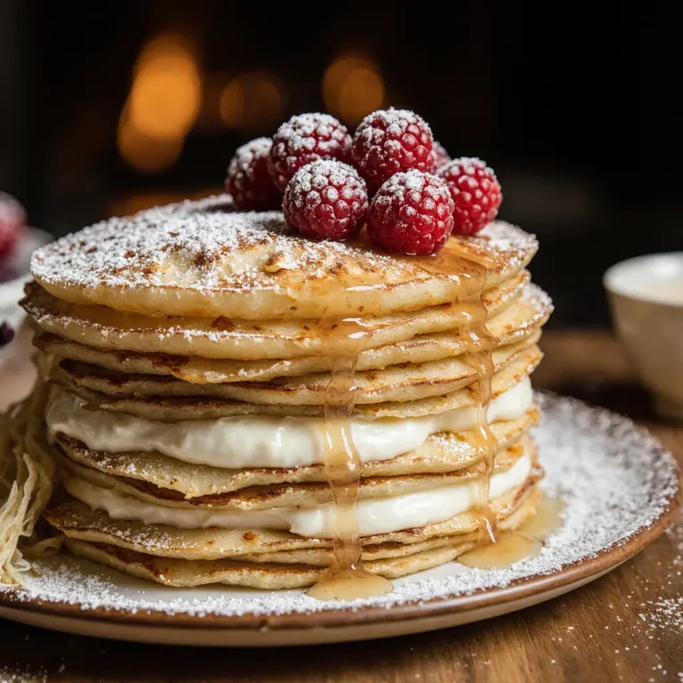 vanilla cream mille crêpe cake
