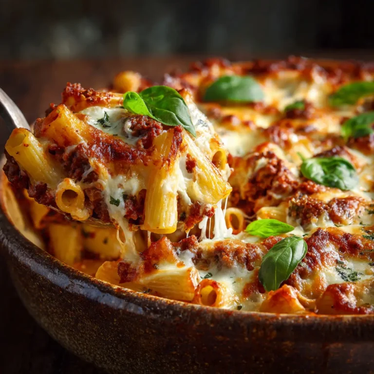 Baked Ziti with Italian Sausage and Mozzarella