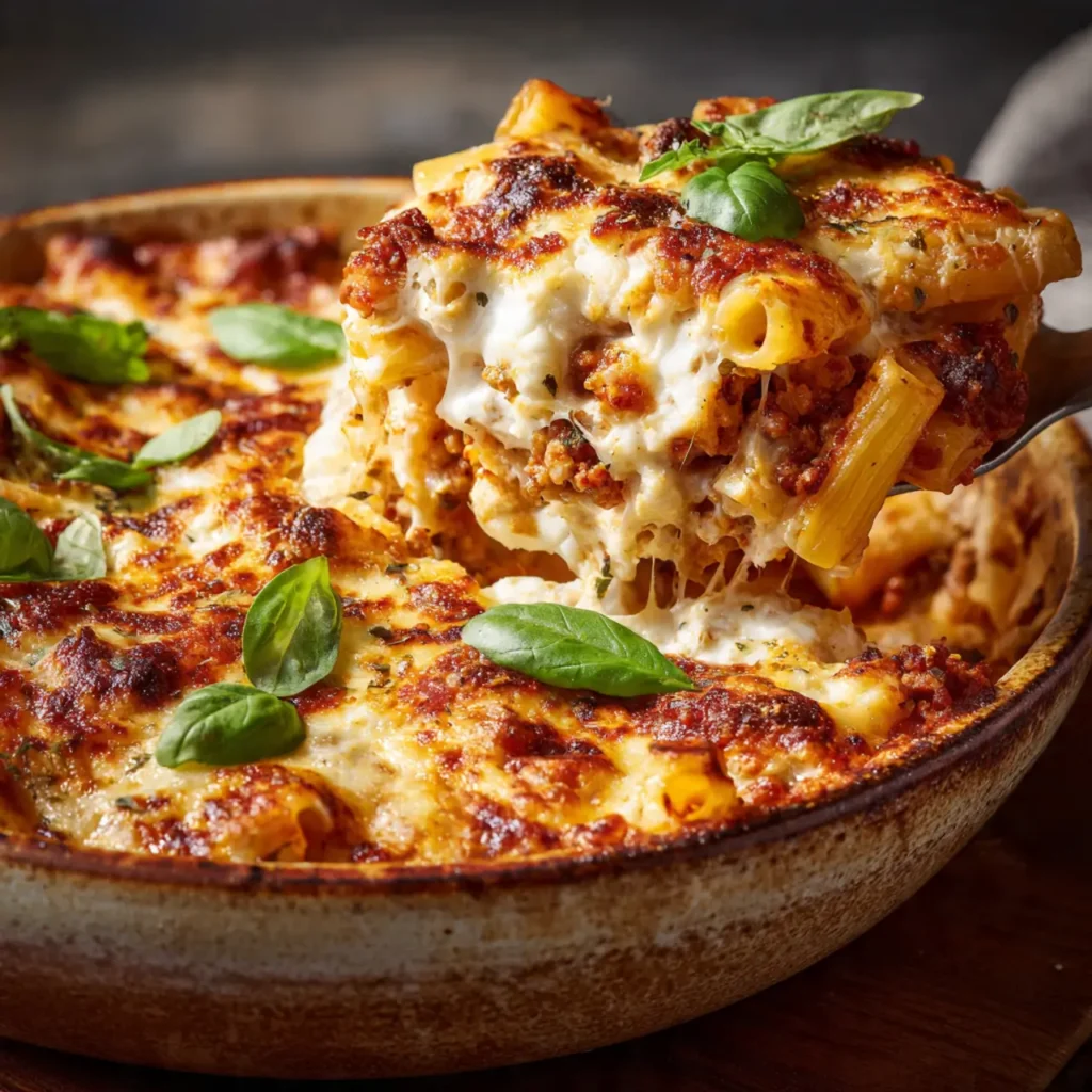 Baked Ziti with Italian Sausage and Mozzarella