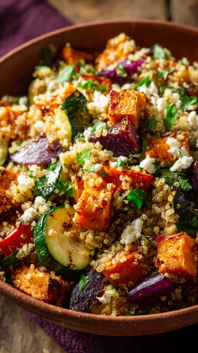 warm roasted vegetable quinoa