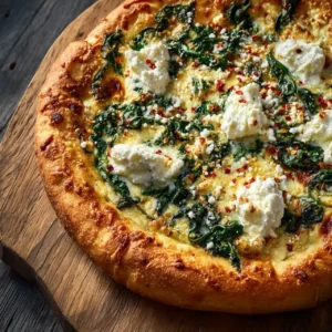 Italian spinach pizza