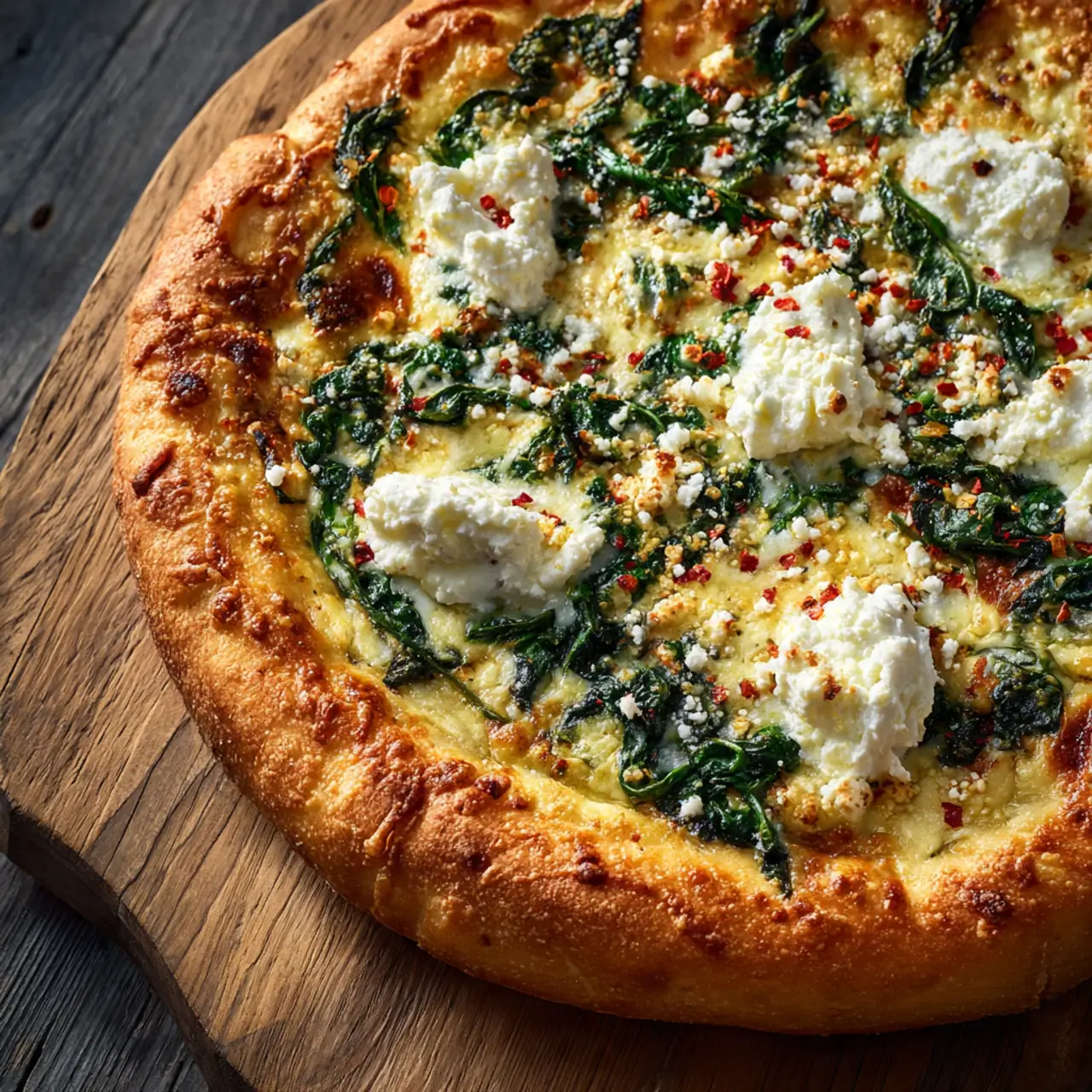 Italian spinach pizza