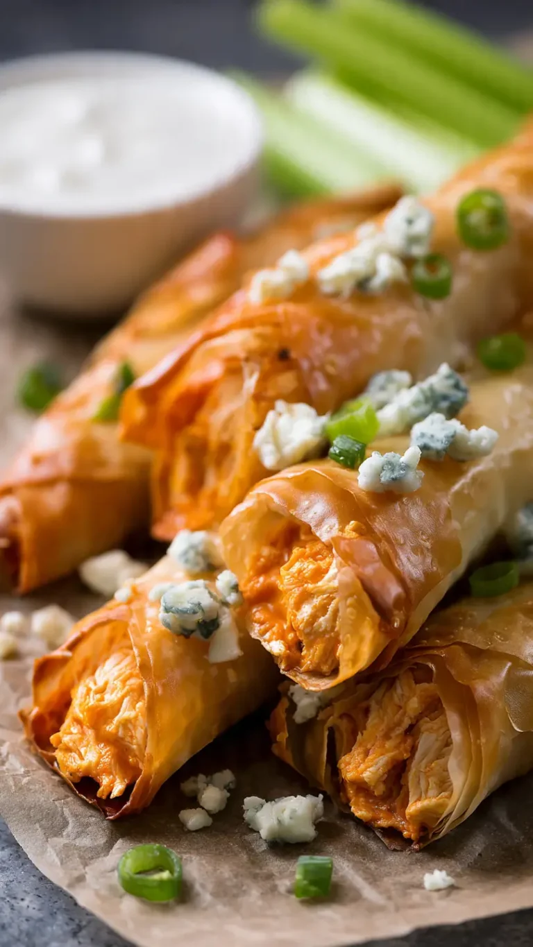 buffalo chicken phyllo wraps