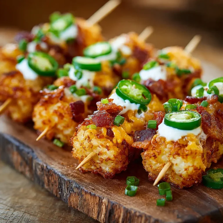 loaded tater tot skewers
