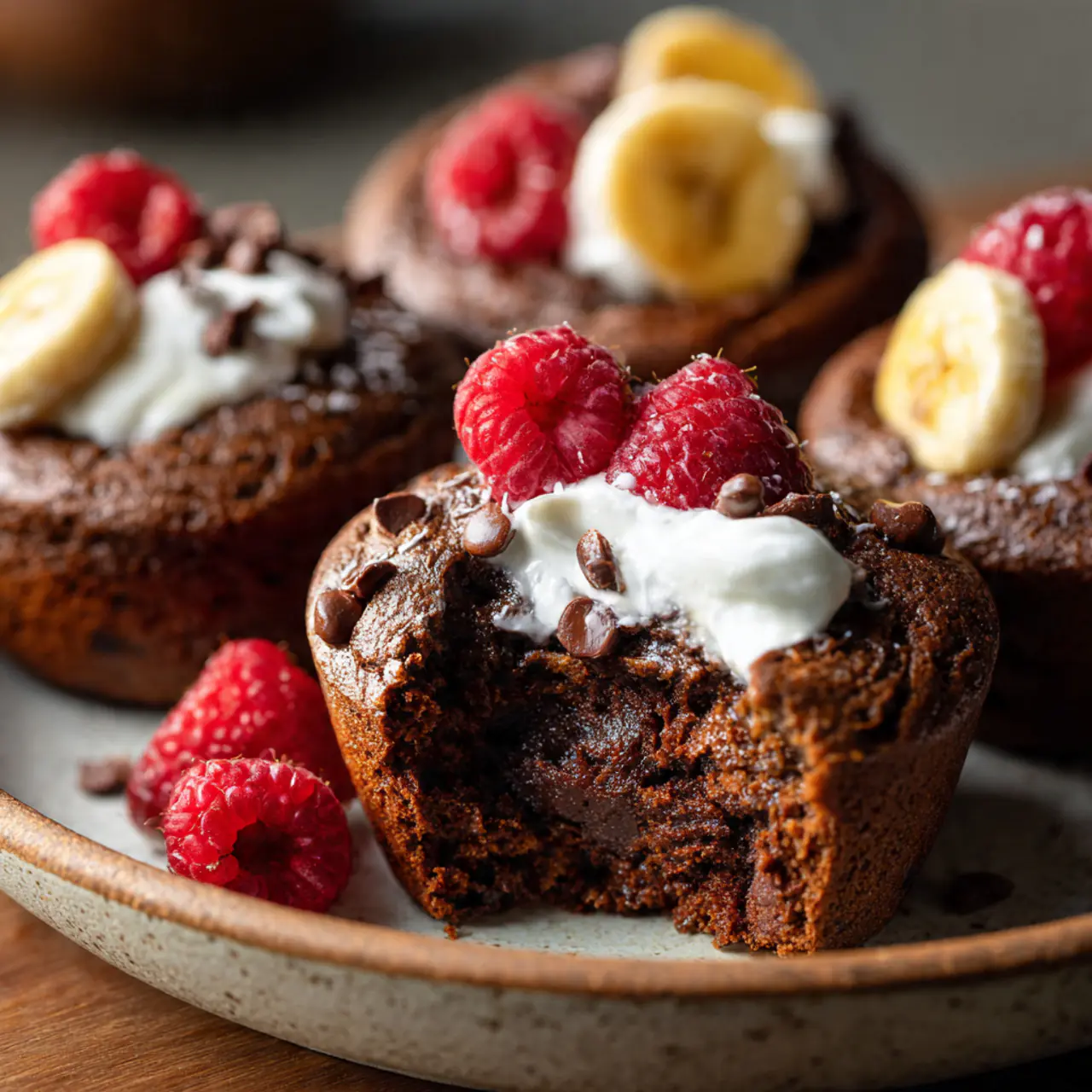 skinny chocolate banana muffins