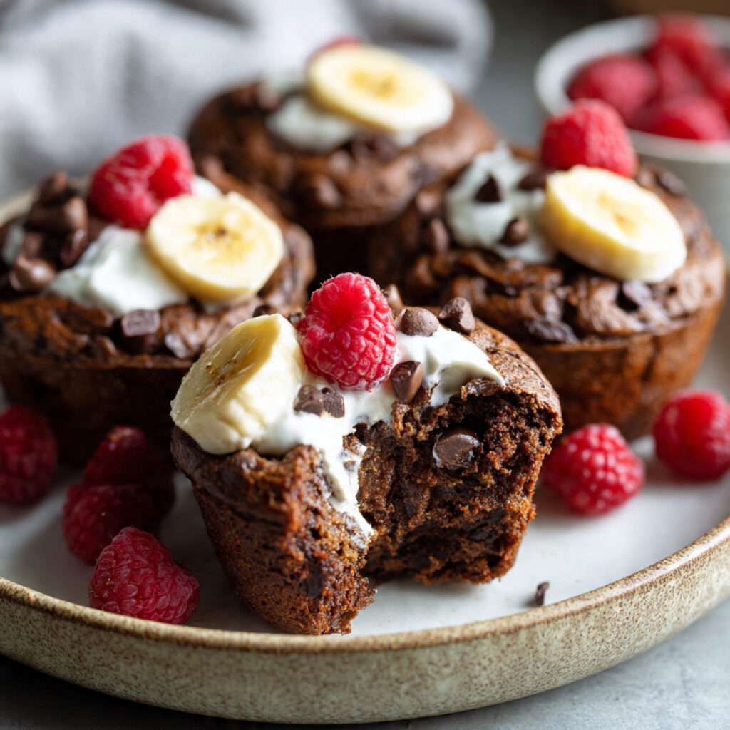 skinny chocolate banana muffins