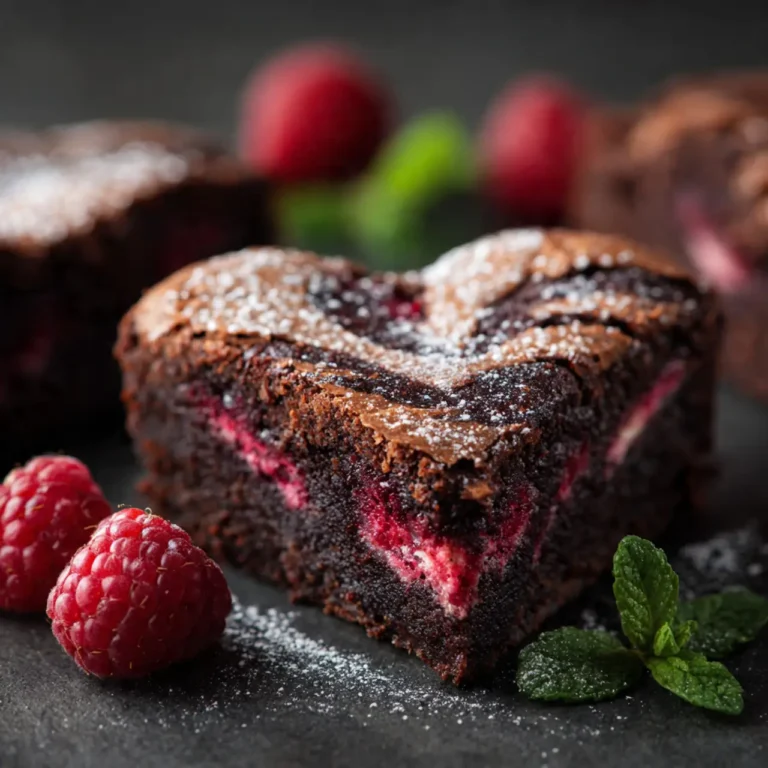 Heart Shaped Brownies with Raspberry Swirl: Irresistible Treat